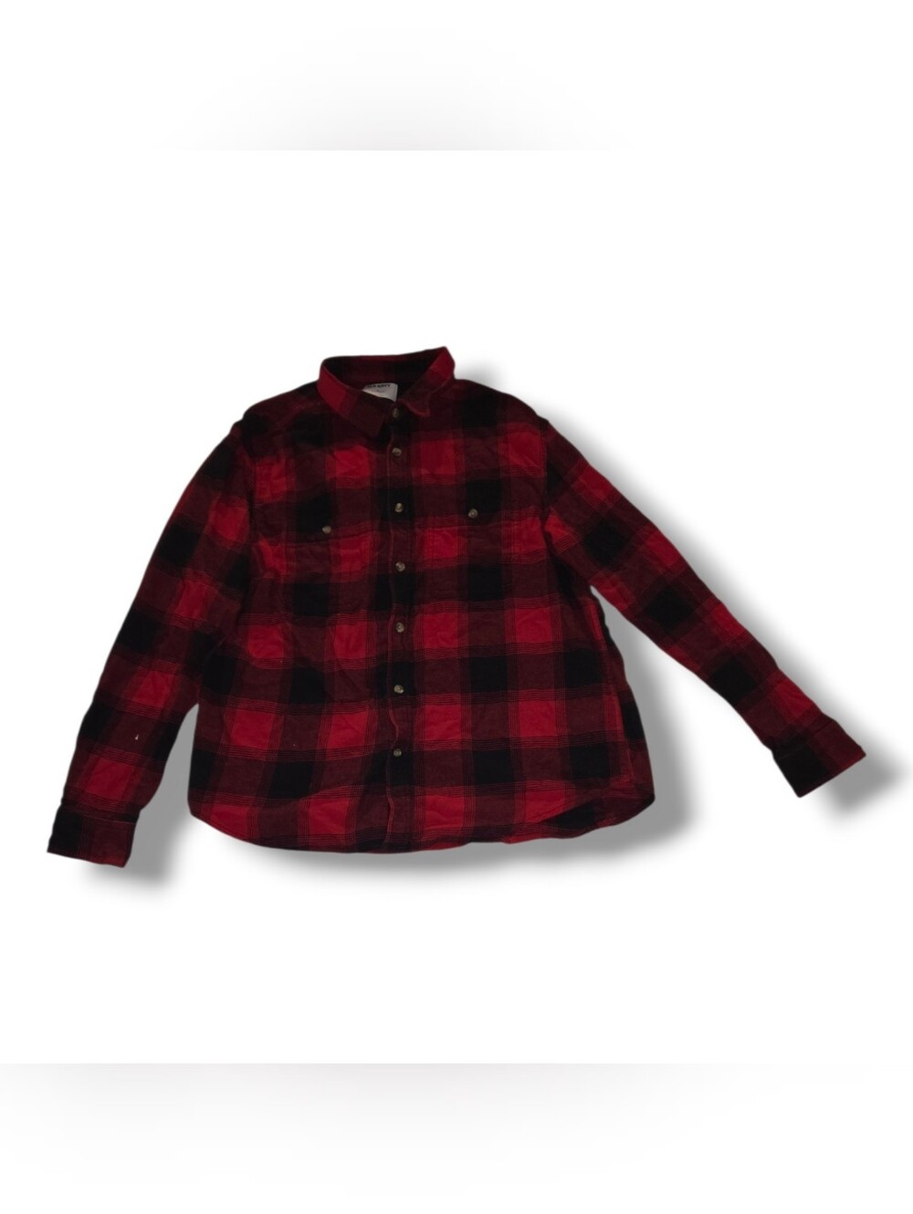 Men's Red & Black Plaid Flannel Shirt - Classic Button-Up